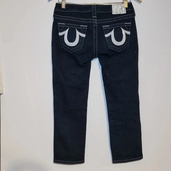 True Religion Lola Jeans Sequin Pocket Logo Cut:603155 style:104H06CI #0014 - Picture 2 of 10
